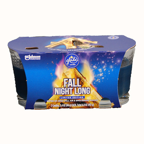 GLADE 1 WICK CANDLE 2PK 3.4OZ-FALL NIGHT LONG
