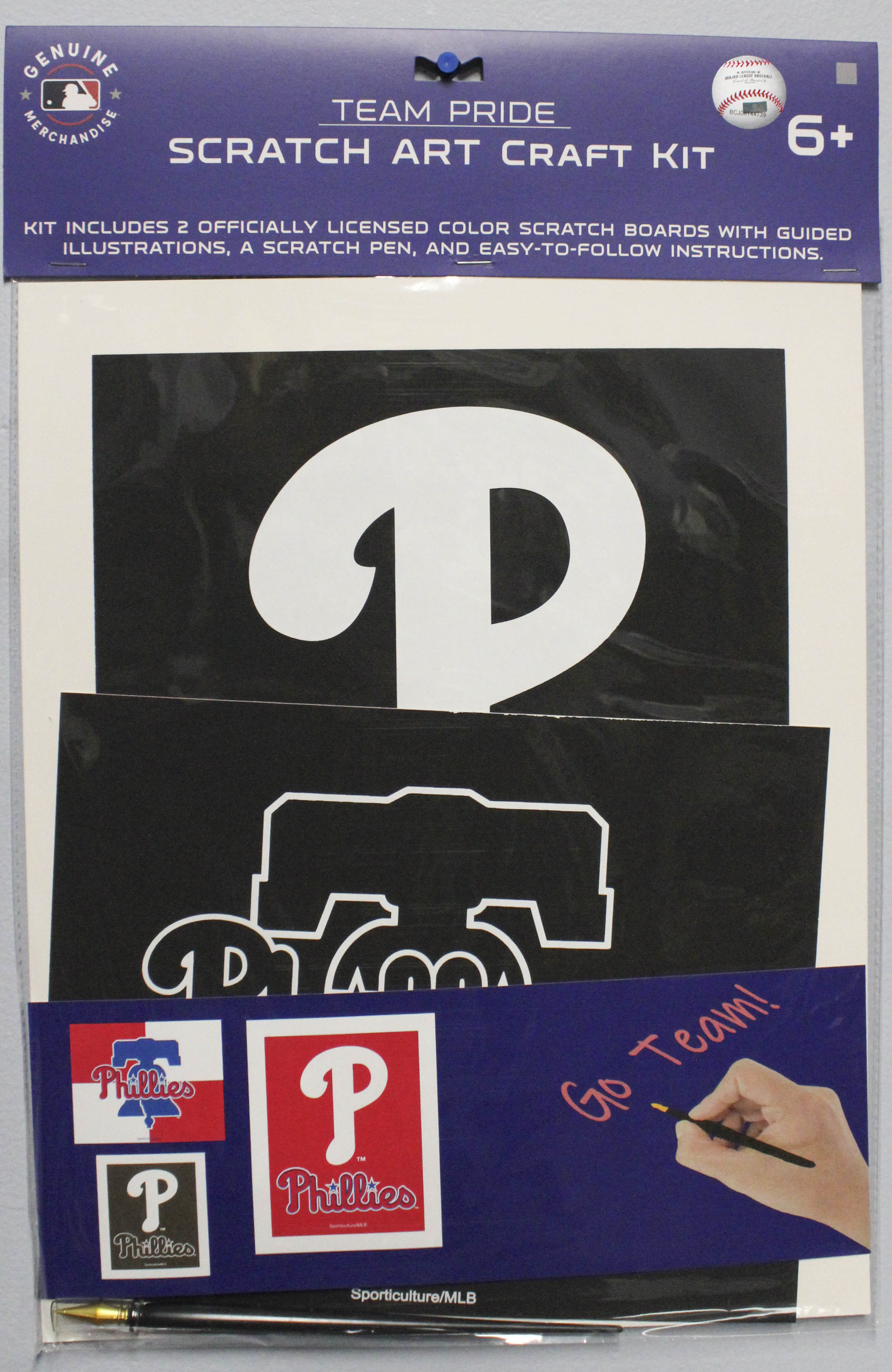 MLB PHILADELPHIA PHILLIES SCRATCH ART CRAFT KIT