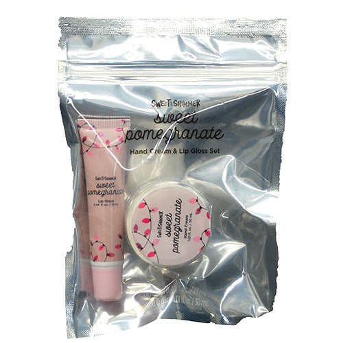 SWEET & SHIMMER HAND CRM 1.01oz/LIP GLOSS.44oz SET-POMEGRANATE