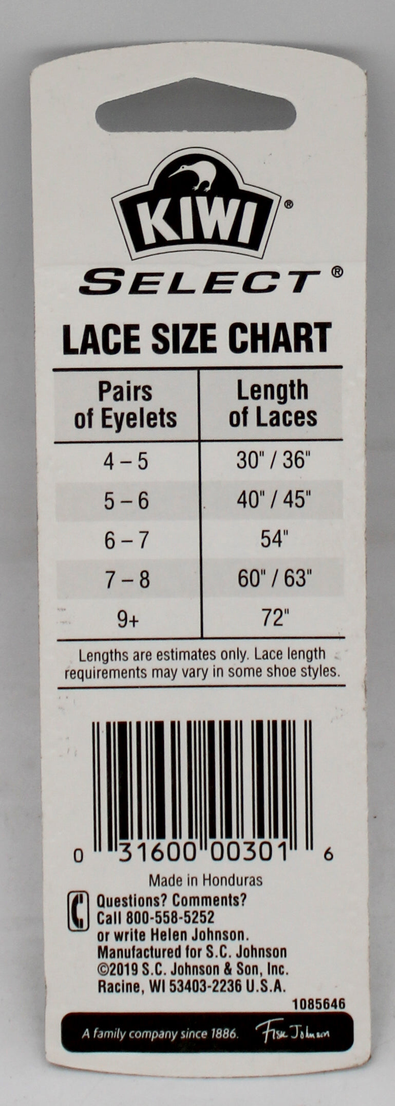 SP KIWI SPORT LACES ONE PAIR 45 IN/114cm FLAT WHITE