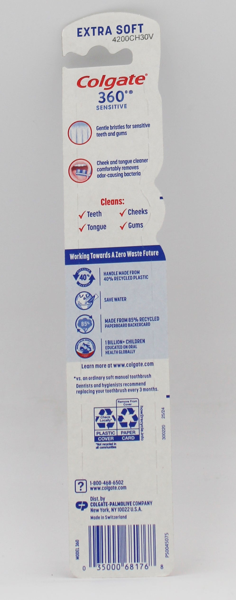 COLGATE 360 SENSITIVE TOOTHBRUSH - EXTRA SOFT 1ct NI