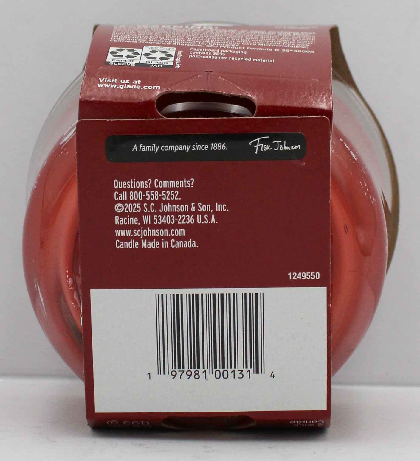 GLADE 3-WICK CANDLE WARM APPLE & SPICES 6.8oz US