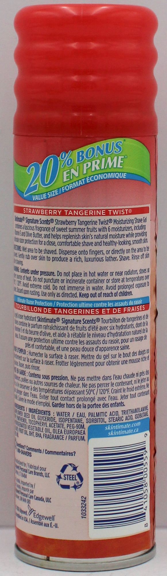 SkinMate Shave Gel Strawberry Tangerine 8.4oz