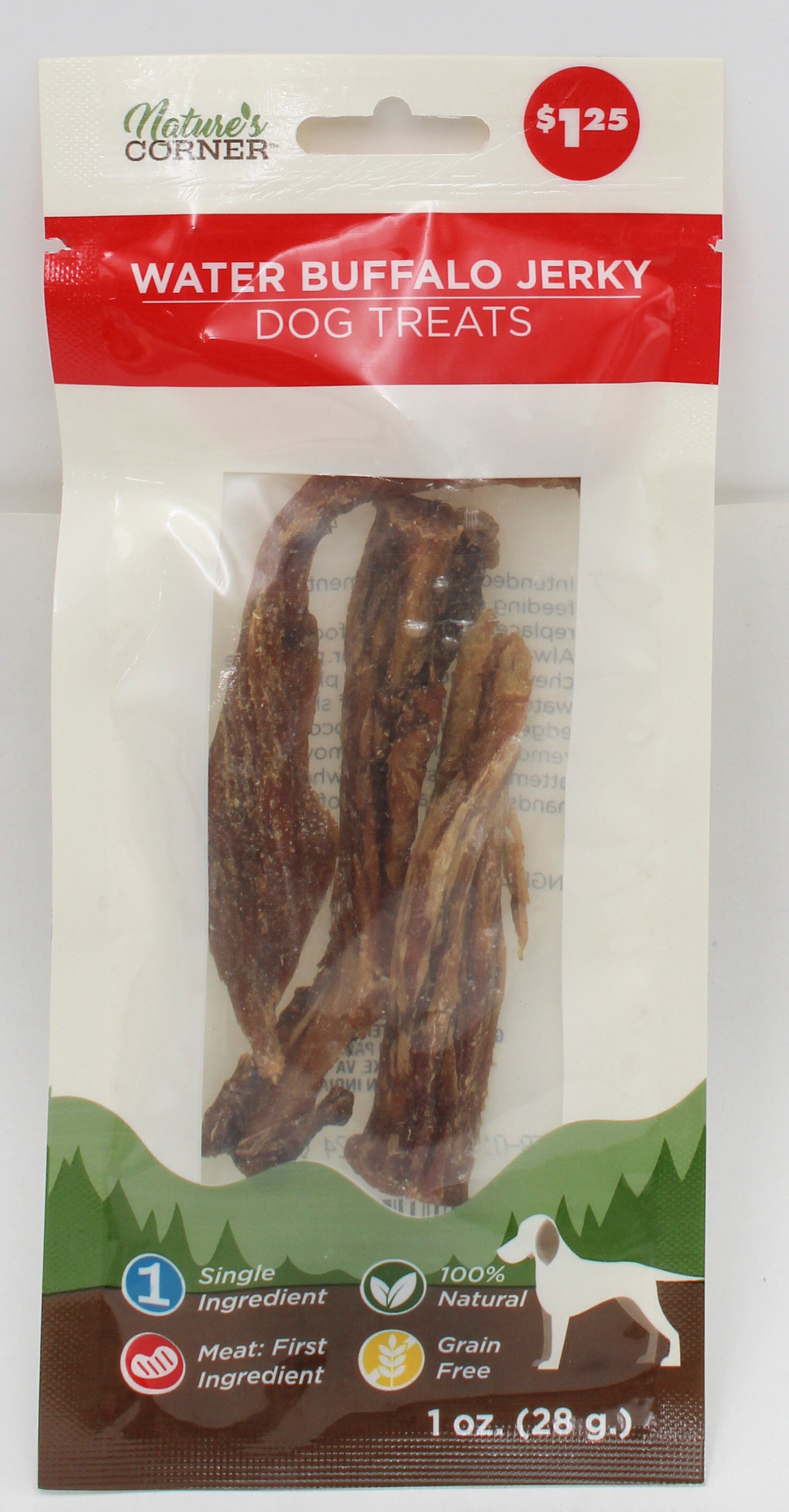Nature's Corner Pig Ear Chew 0.5oz & Water Buffalo Jerky 1oz Bundle