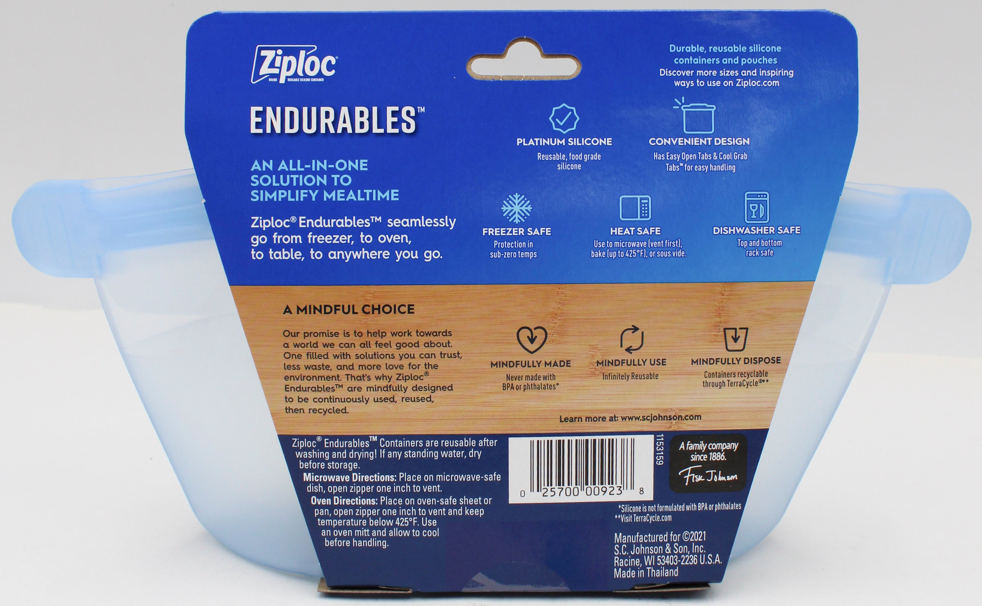 ZIPLOC ENDURABLES SMALL CONTAINER 2CUPS/16oz US