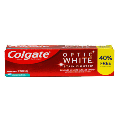 COLGATE T/PASTE OPTIC WHITE STAIN FIGHTER 6fl oz-FRESH MINT EXP7/23 NI