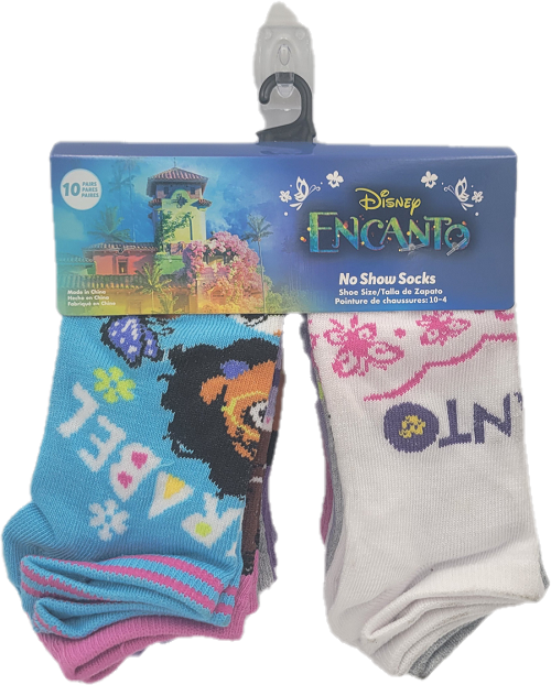 DISNEY GIRL SOCKS SIZE 10-4 10 PAIRS ENCANTO ASSORTED.