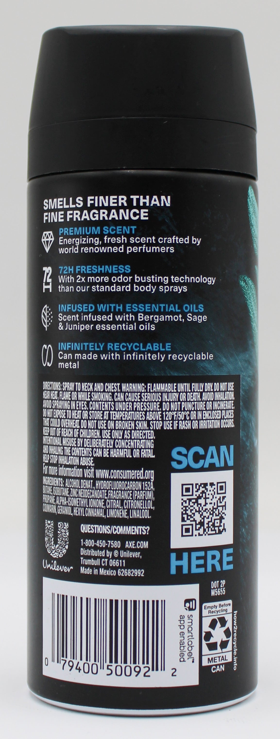 AXE BODY SPRAY BERGAMOT 4oz