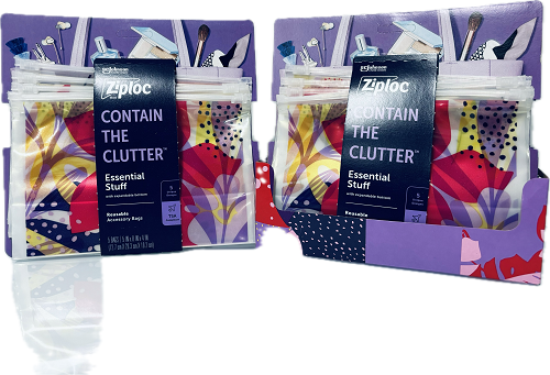 ZIPLOC ESSENTIAL STUFF 5CT REUSABLE ACCESSORY BAGS 5X8X4"