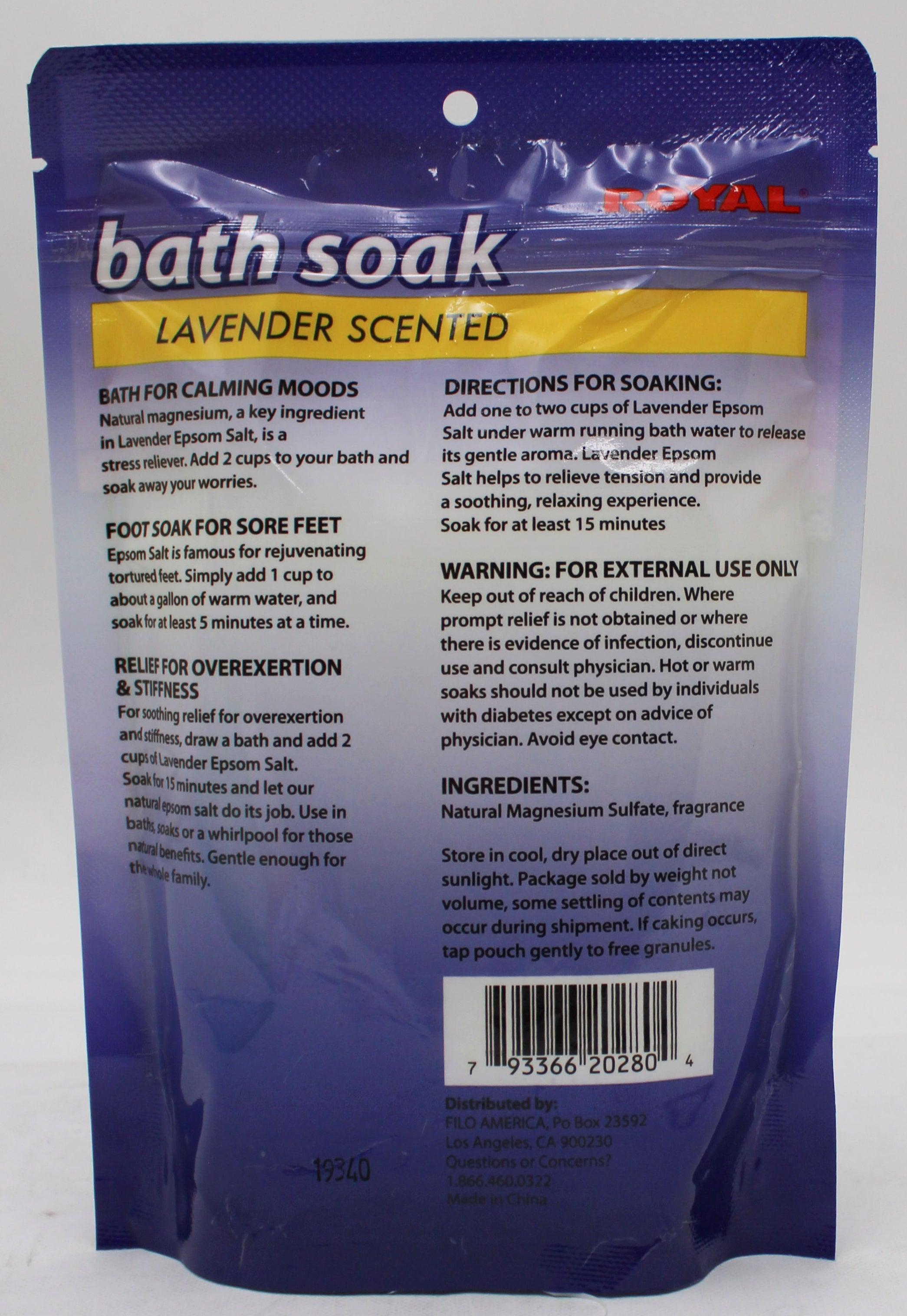 16oz EPSOM SALT BATH SOAK LAVENDER