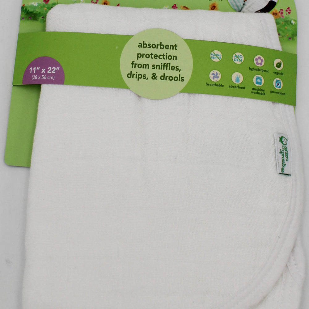 O2COOL 1CT MUSLIN BURP CLOTH - WHITE NI