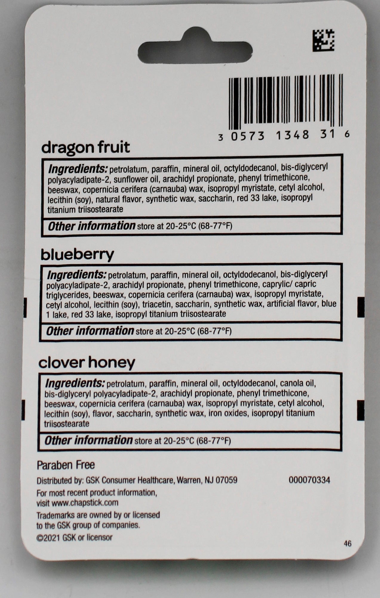 CHAPSTICK SUPERFOODS 3ct 0.15oz ASST EXP 8/31/2025