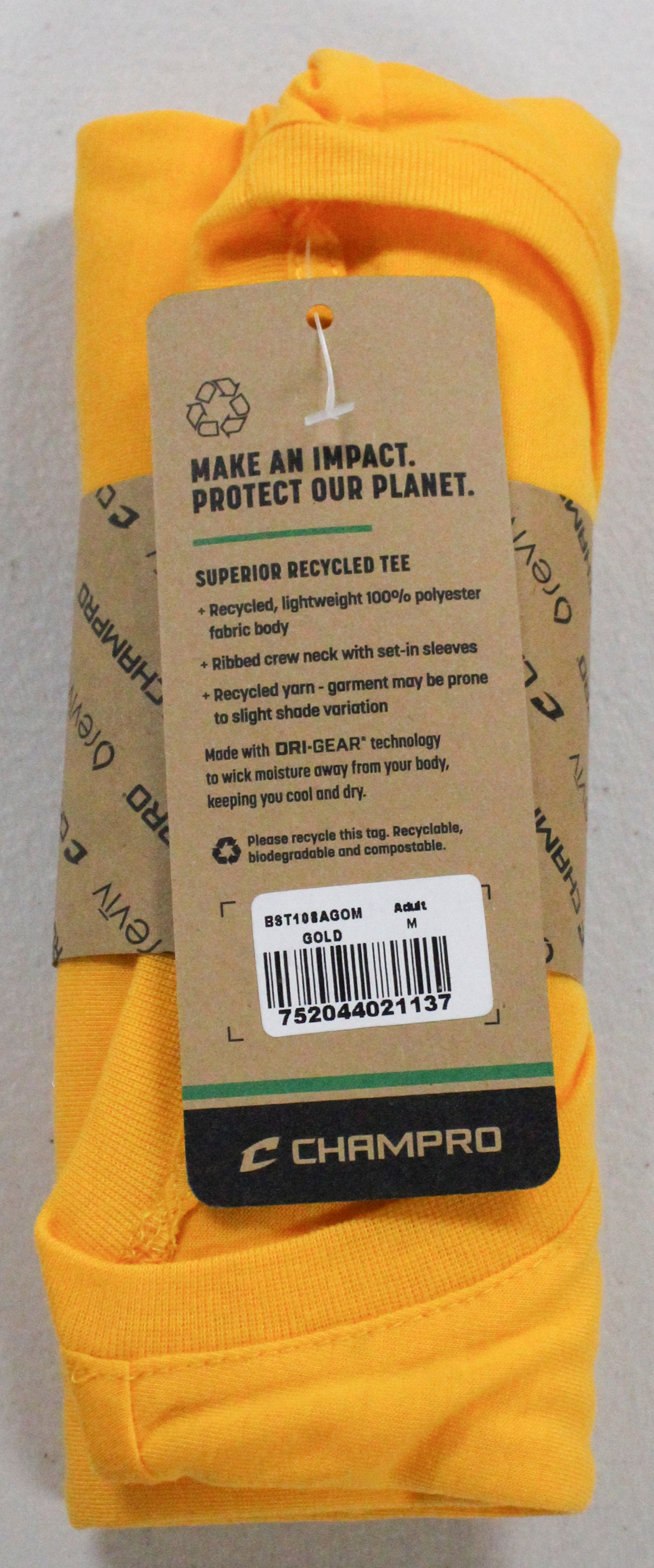 T-SHIRT - ADULT - GOLD- M