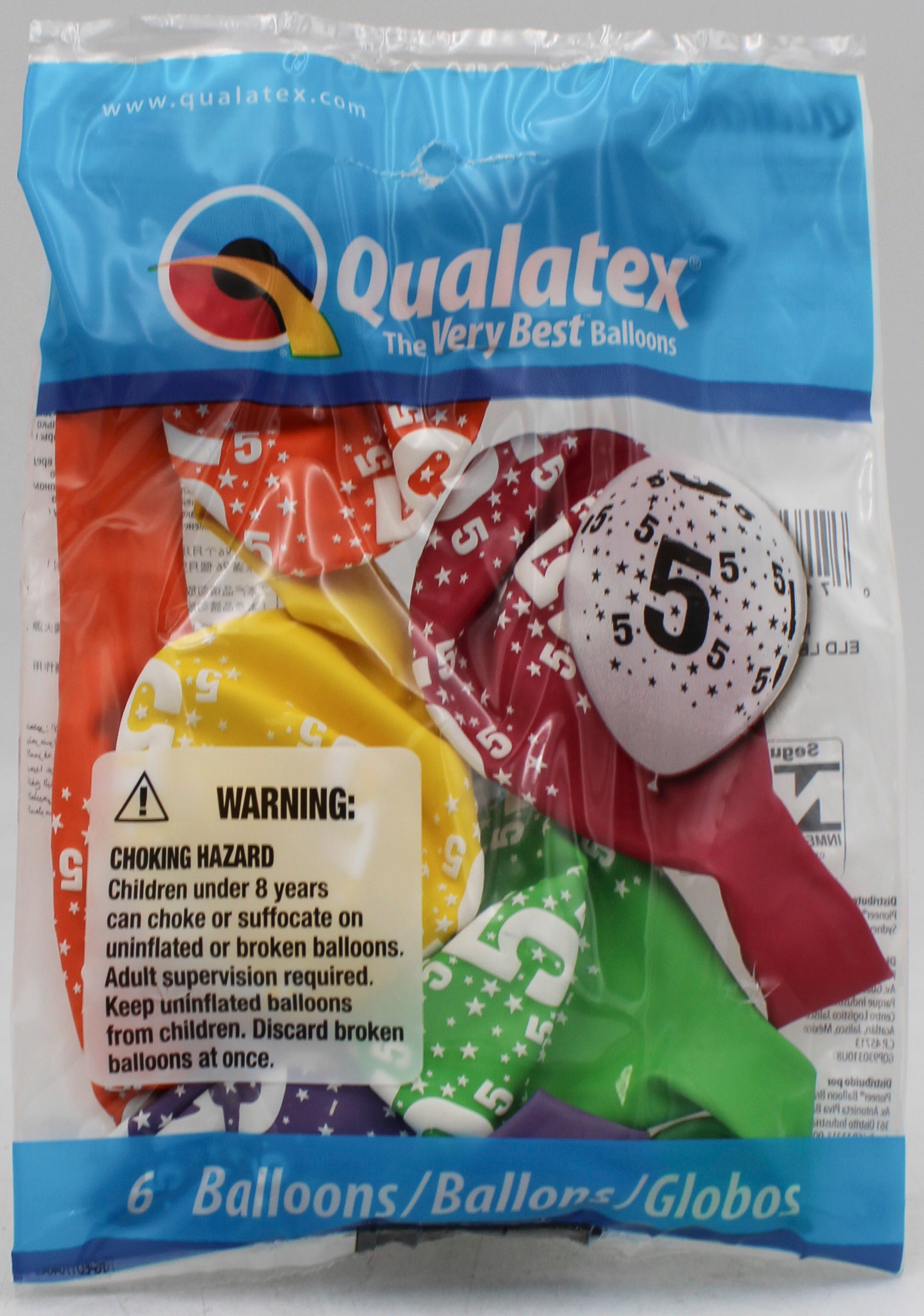 QUALATEX 11" ROUND PARTY BALLOONS AST 6CT STARS #5-A-RND