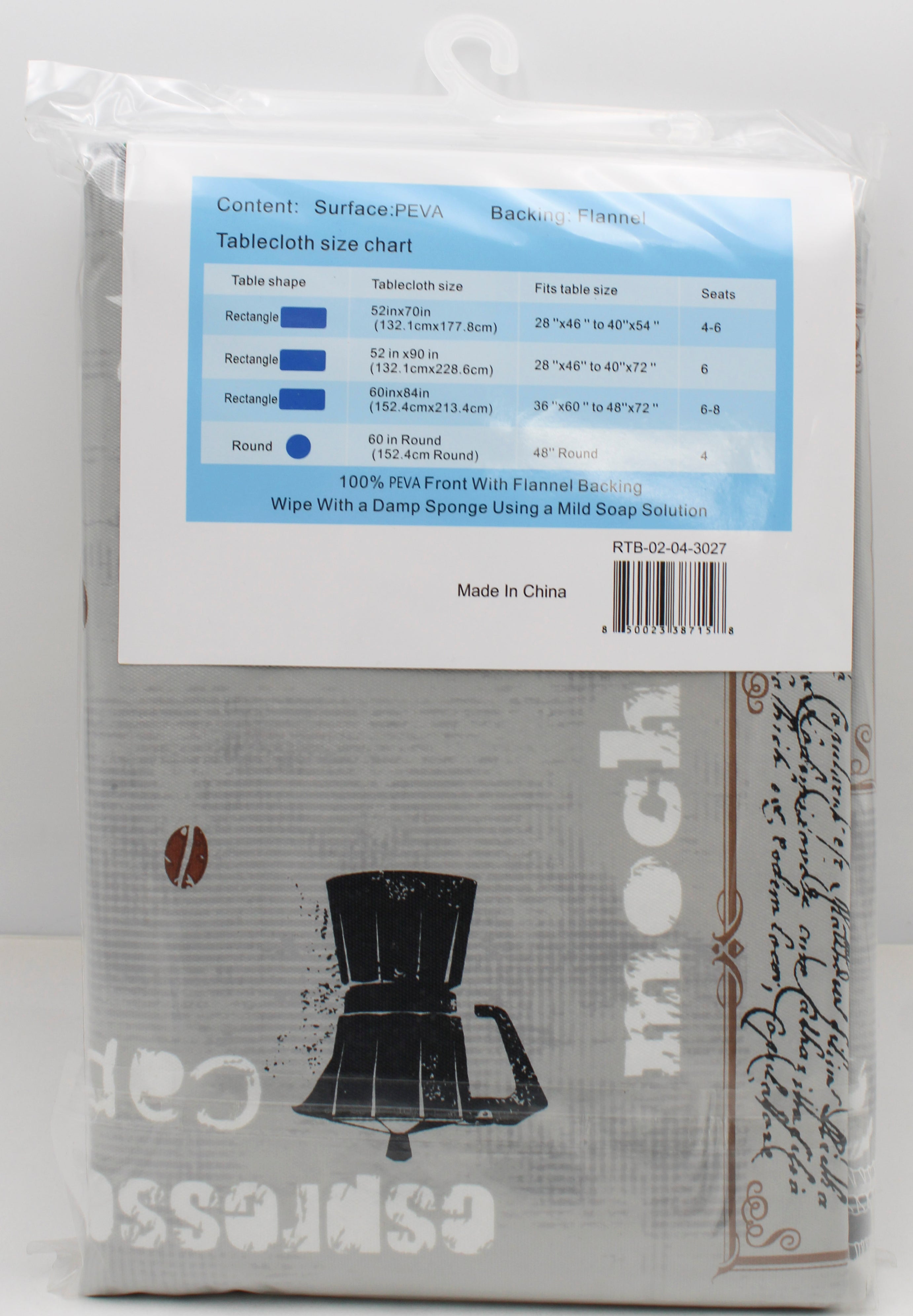 52x90" PRINTED VINYL TABLECLOTH