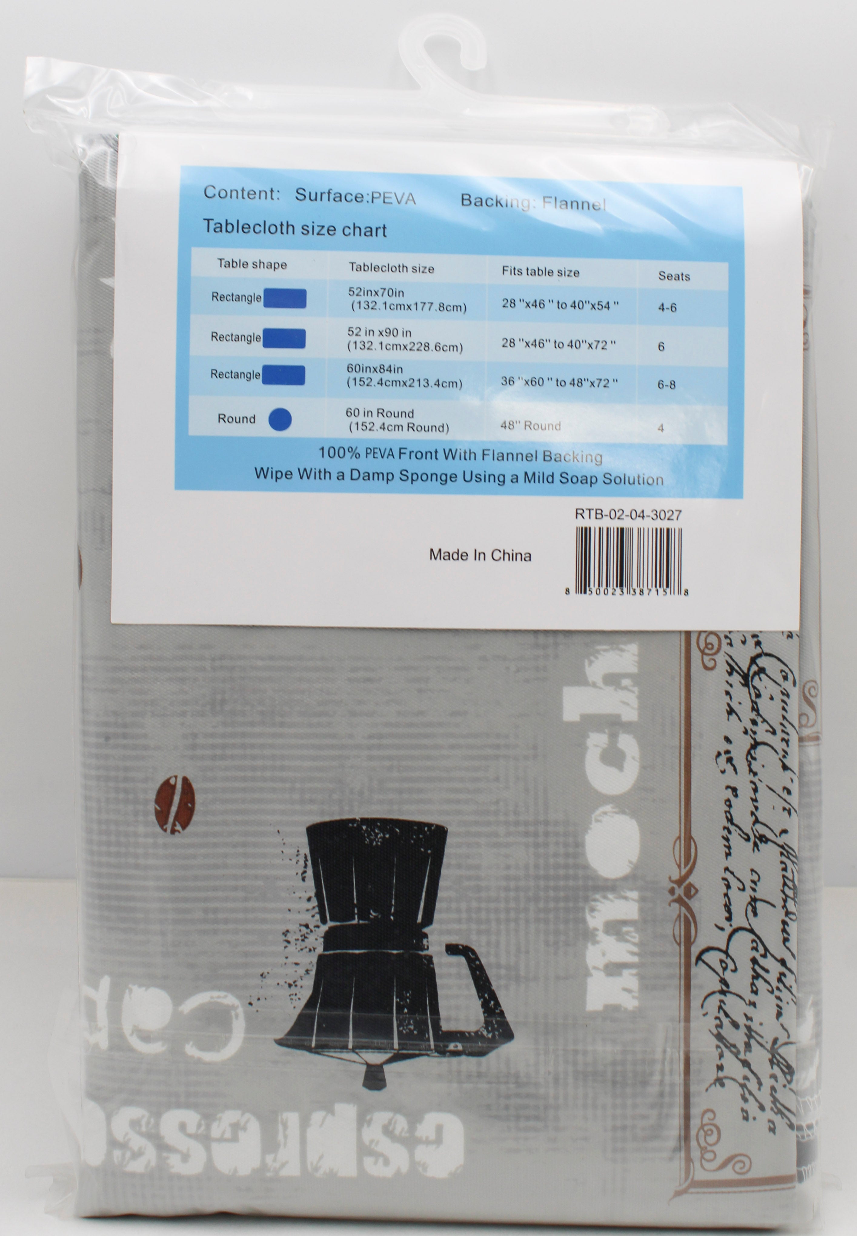 52x90" PRINTED VINYL TABLECLOTH