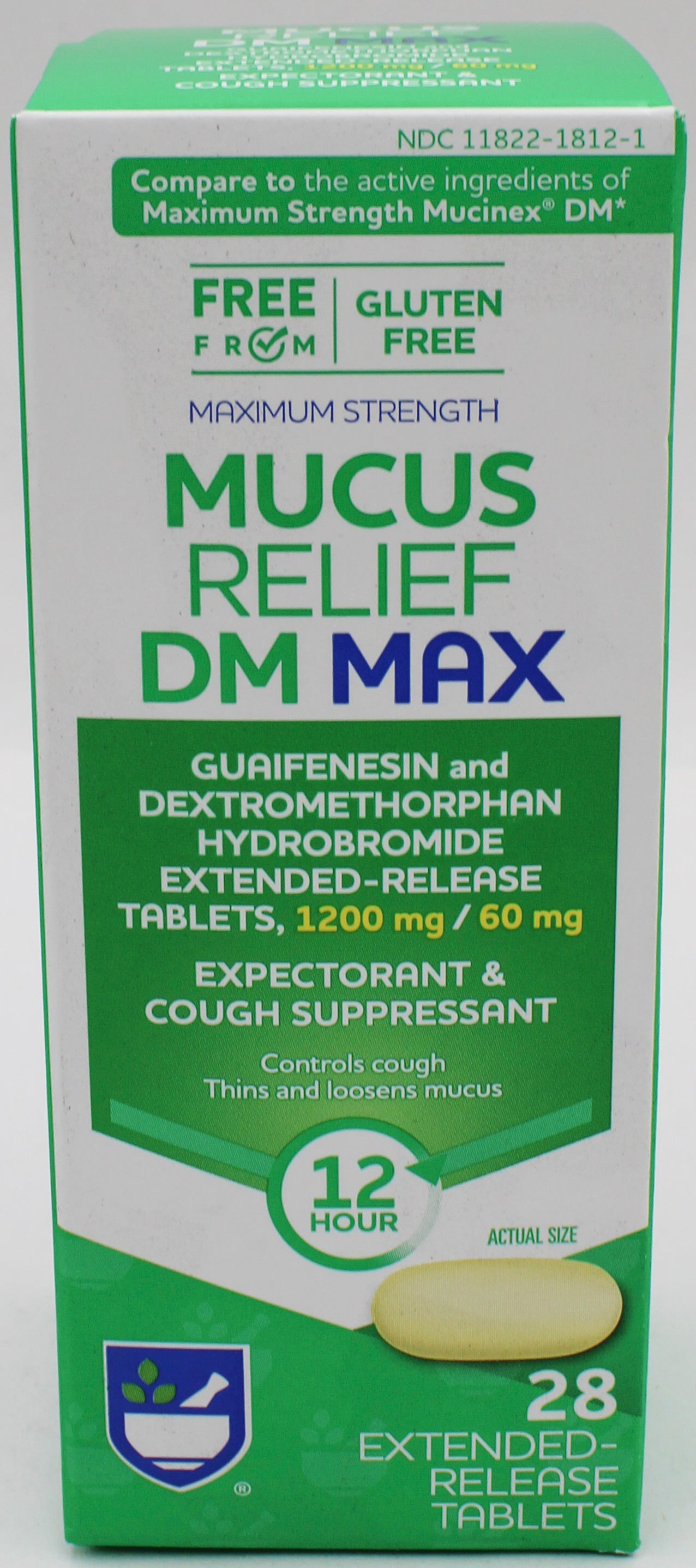 RITE AID MAXIMUM STRENGTH MUCUS RELIEF DM MAX CAPLETS 28ct EXP 9/30/2026 COMPARES TO Mucinex