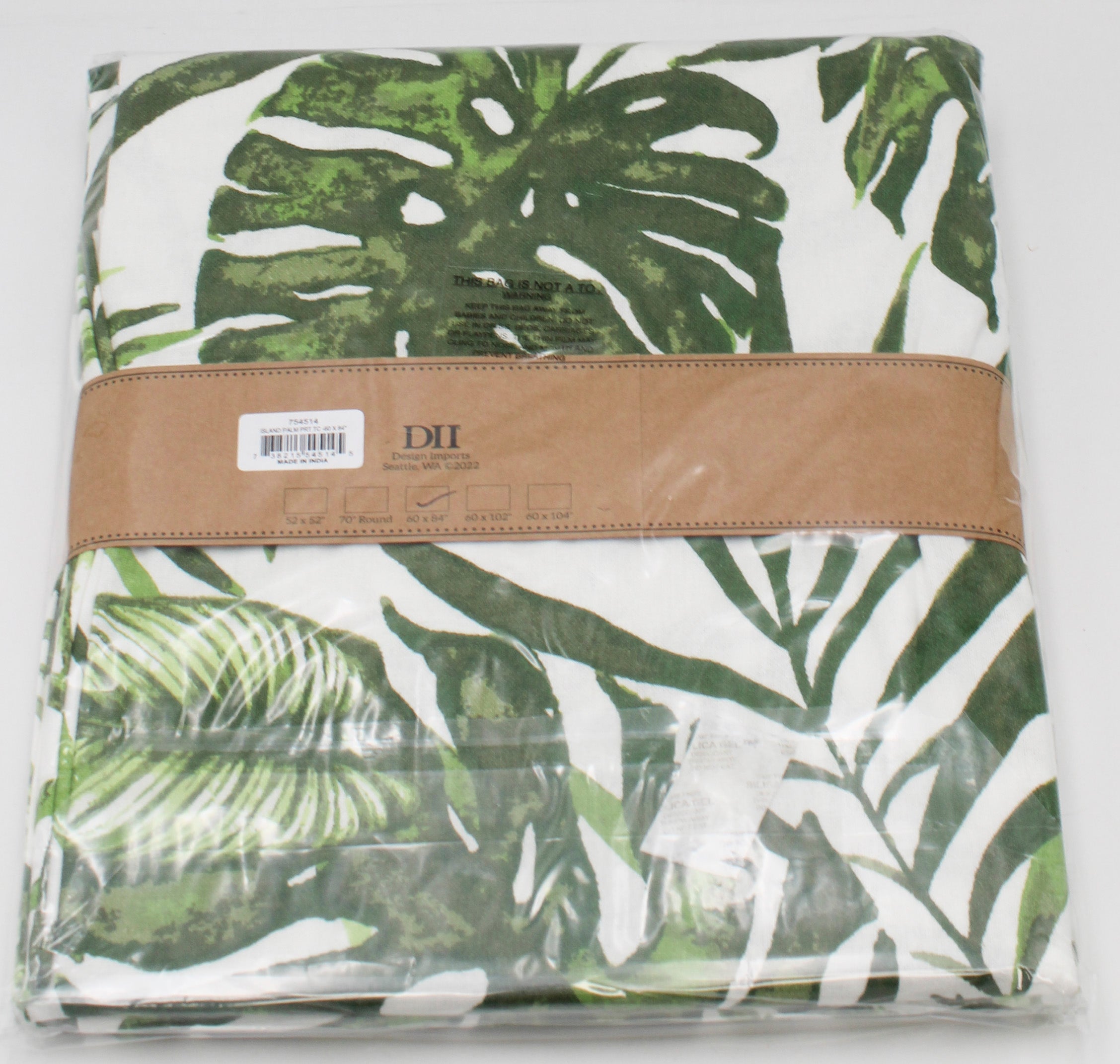 TABLECLOTH -  60 X 84 ISLAND PALM PRINTED