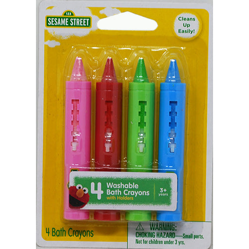 SESAME STREET WASHABLE BATH CRAYONS 4CT