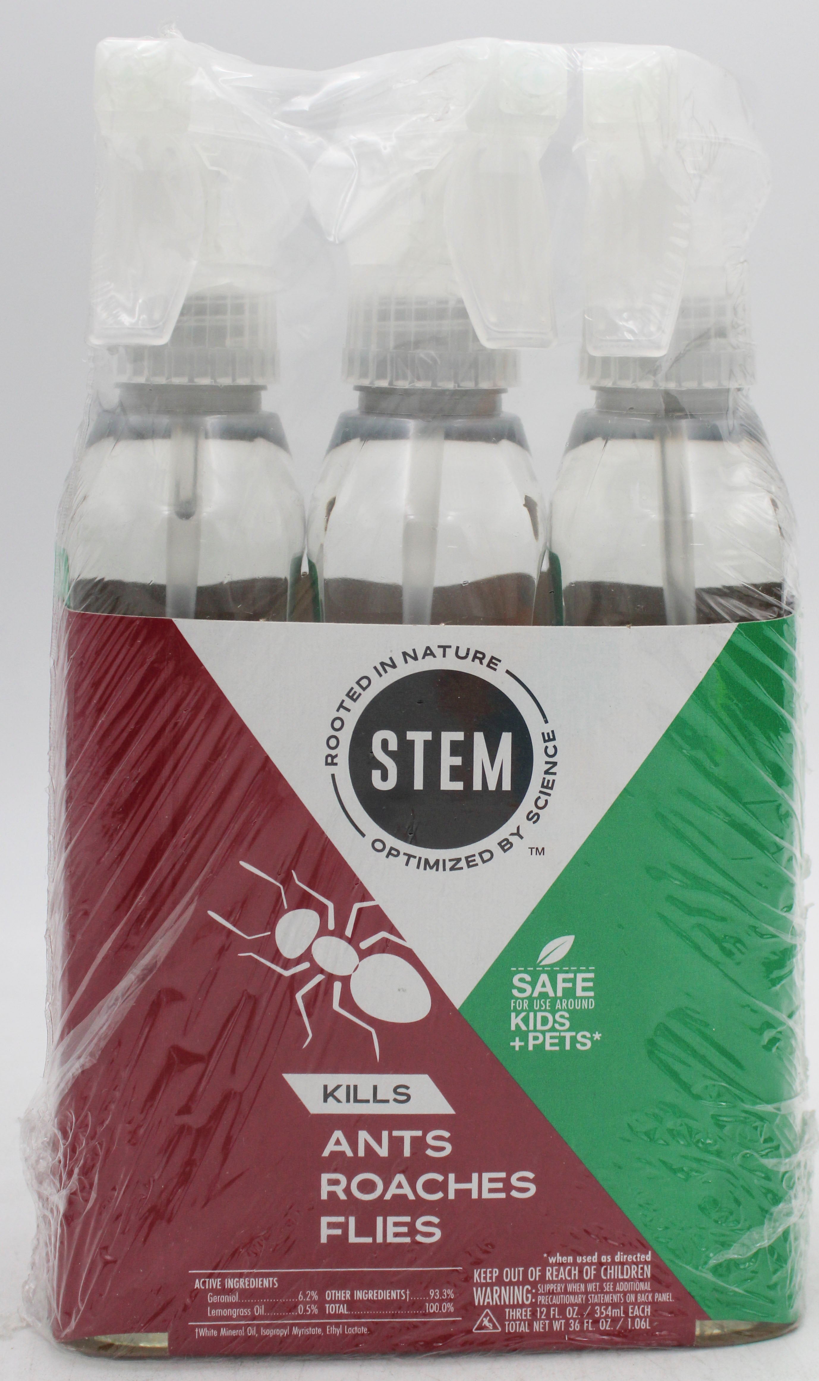 STEM KILLS ANTS ROACHES FLIES  3PACK 12oz US DISPLAY