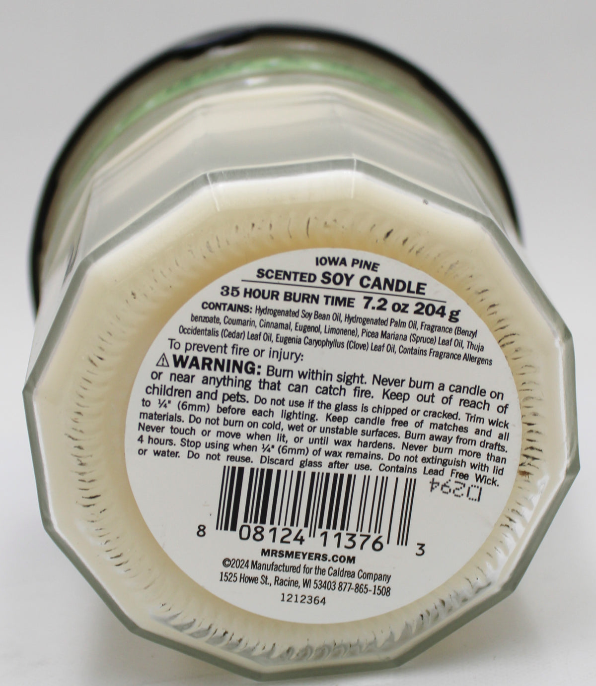 MRS MEYERS SOY CANDLE IOWA PINE 7.2oz US