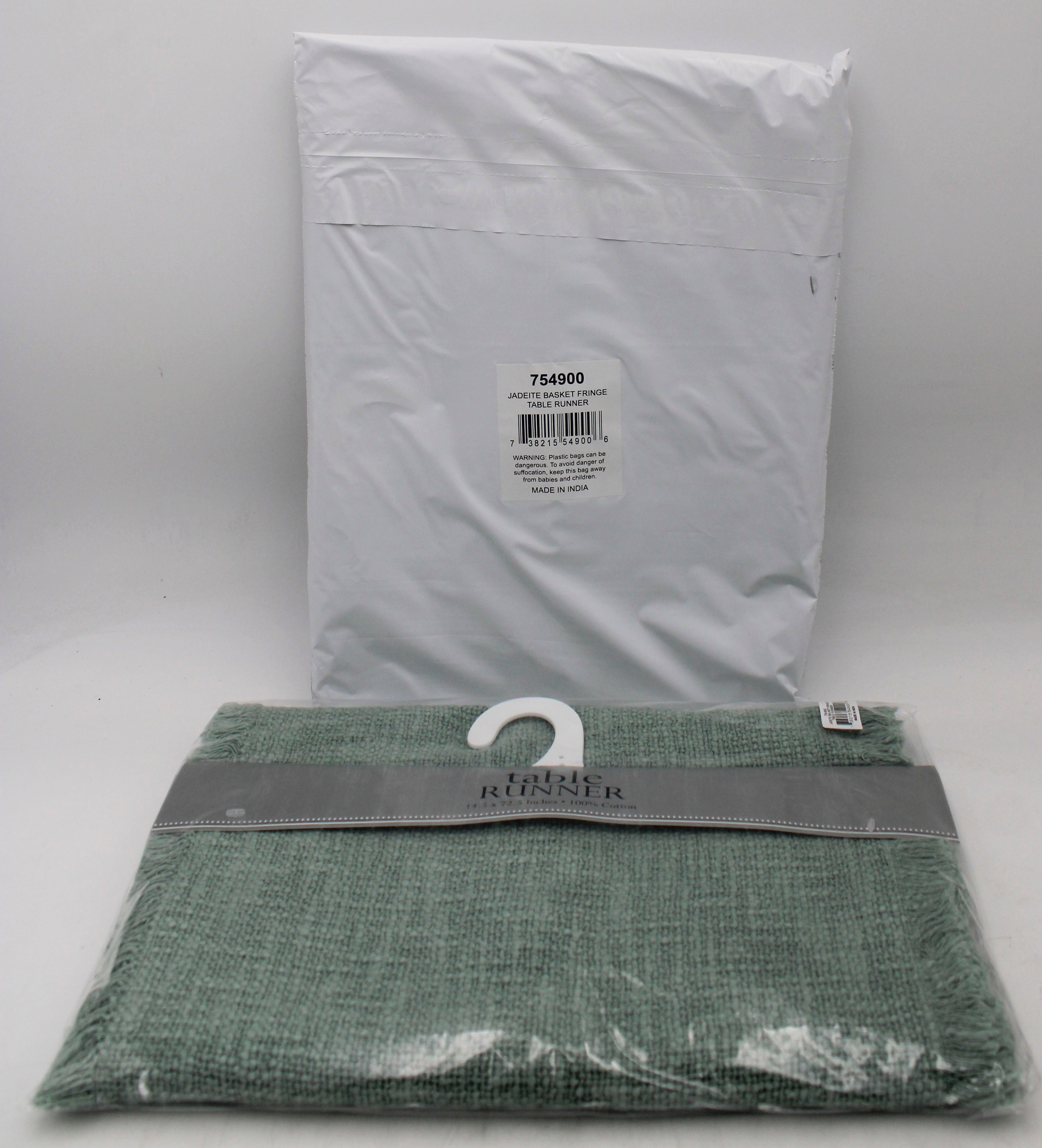 TABLE RUNNER - JADEITE BASKET FRINGE