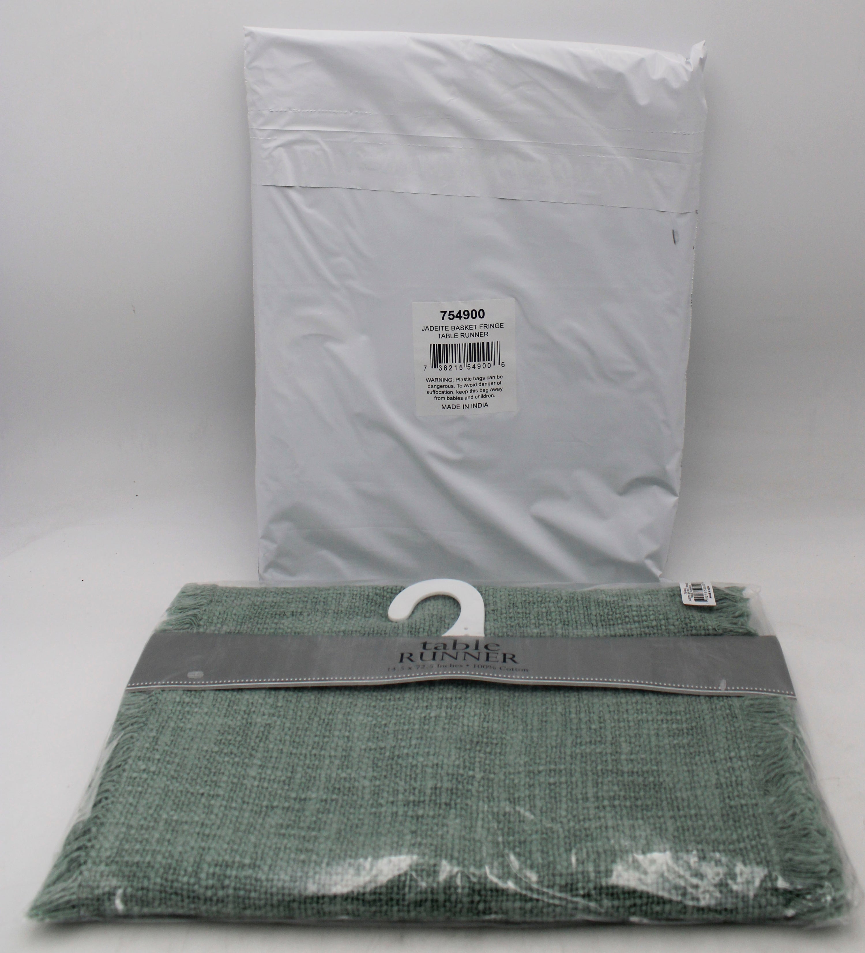 TABLE RUNNER - JADEITE BASKET FRINGE