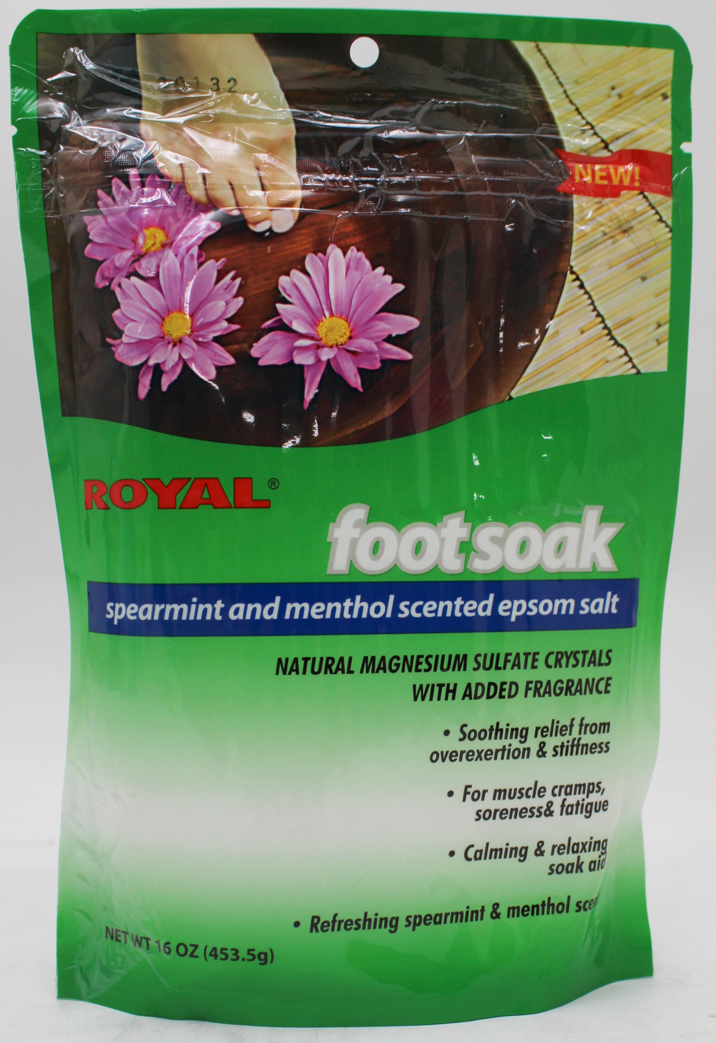 16oz EPSOM SALT FOOT SOAK SPEARMINT & MENTHOL