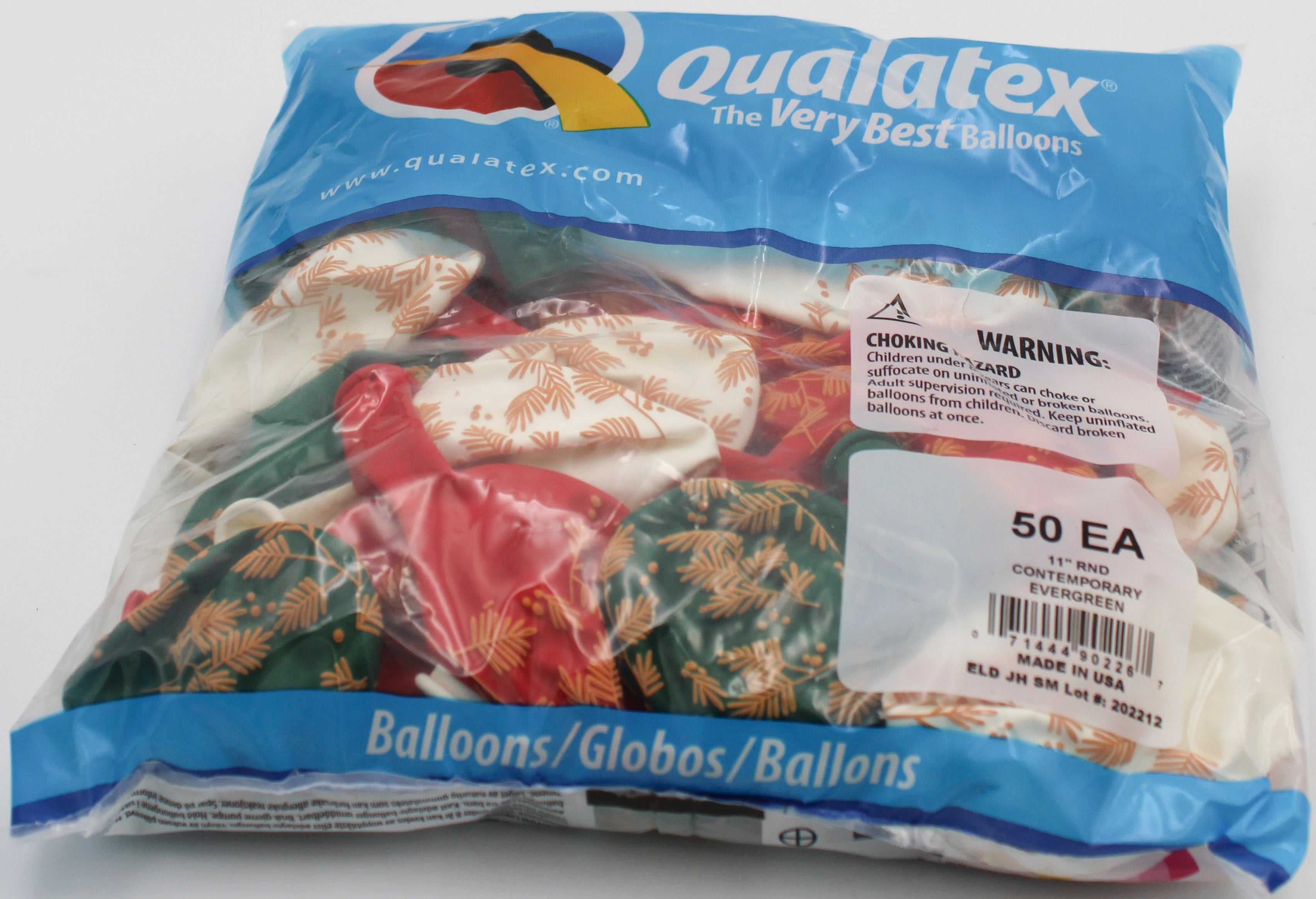 QX 11" Round Latex Balloons Assorted Contemporary Evergreen 50ct