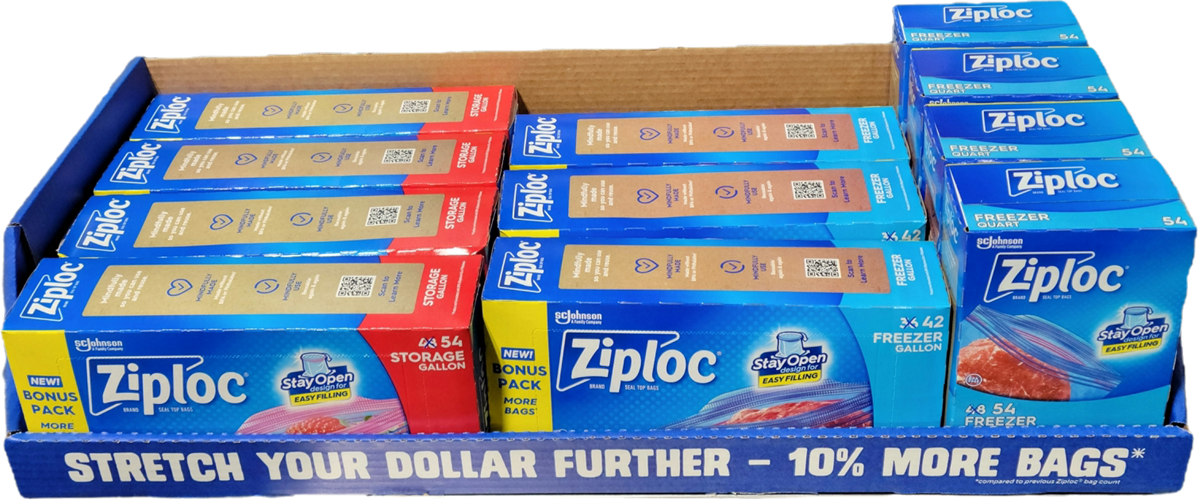 ZIPLOC STORAGE/FREEZER MIXED PDQ