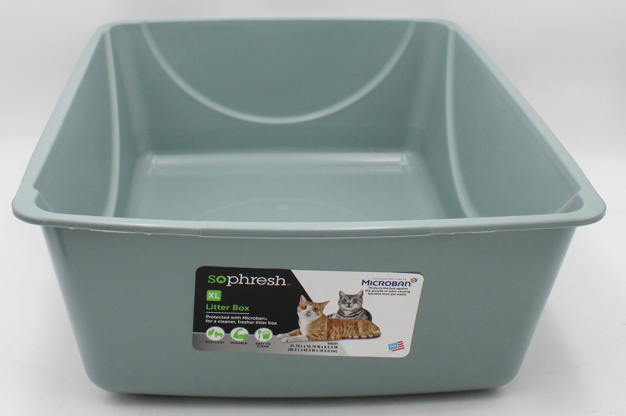 SO PHRESH LITTER PAN WITH MICROBAN 21.75 X 6.75 X 6.5 in. LARGE