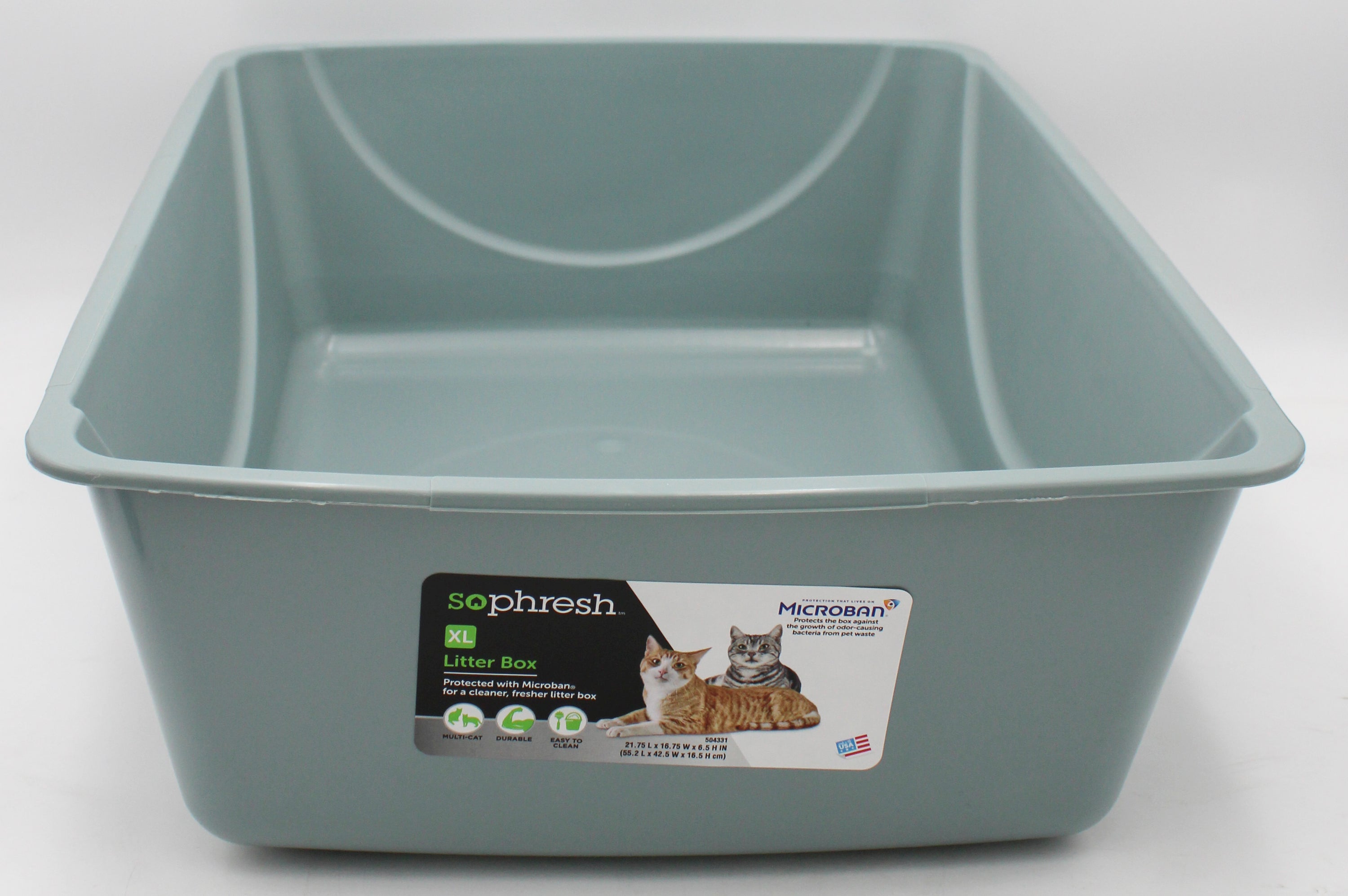 SO PHRESH LITTER PAN WITH MICROBAN 21.75 X 6.75 X 6.5 in. LARGE