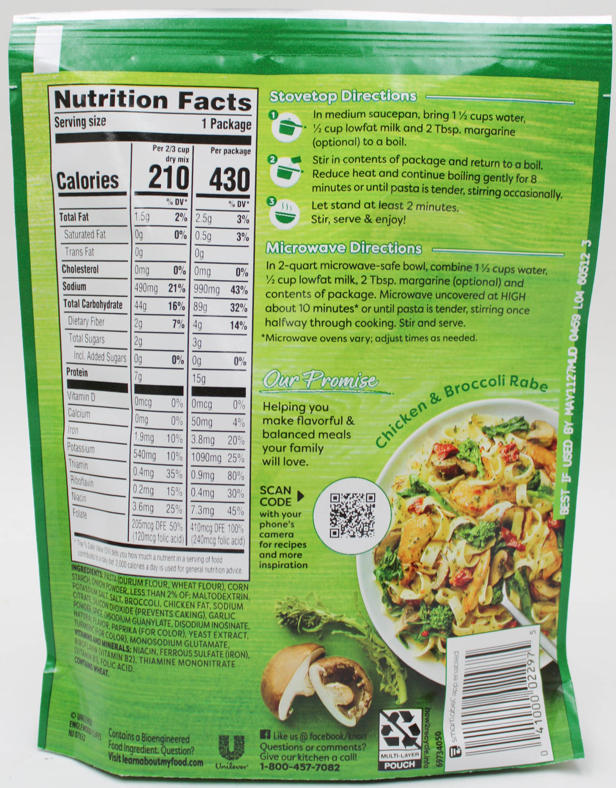 KNORR NOODLES +SAUCE CHICHEN BROCOLLI 4.2oz