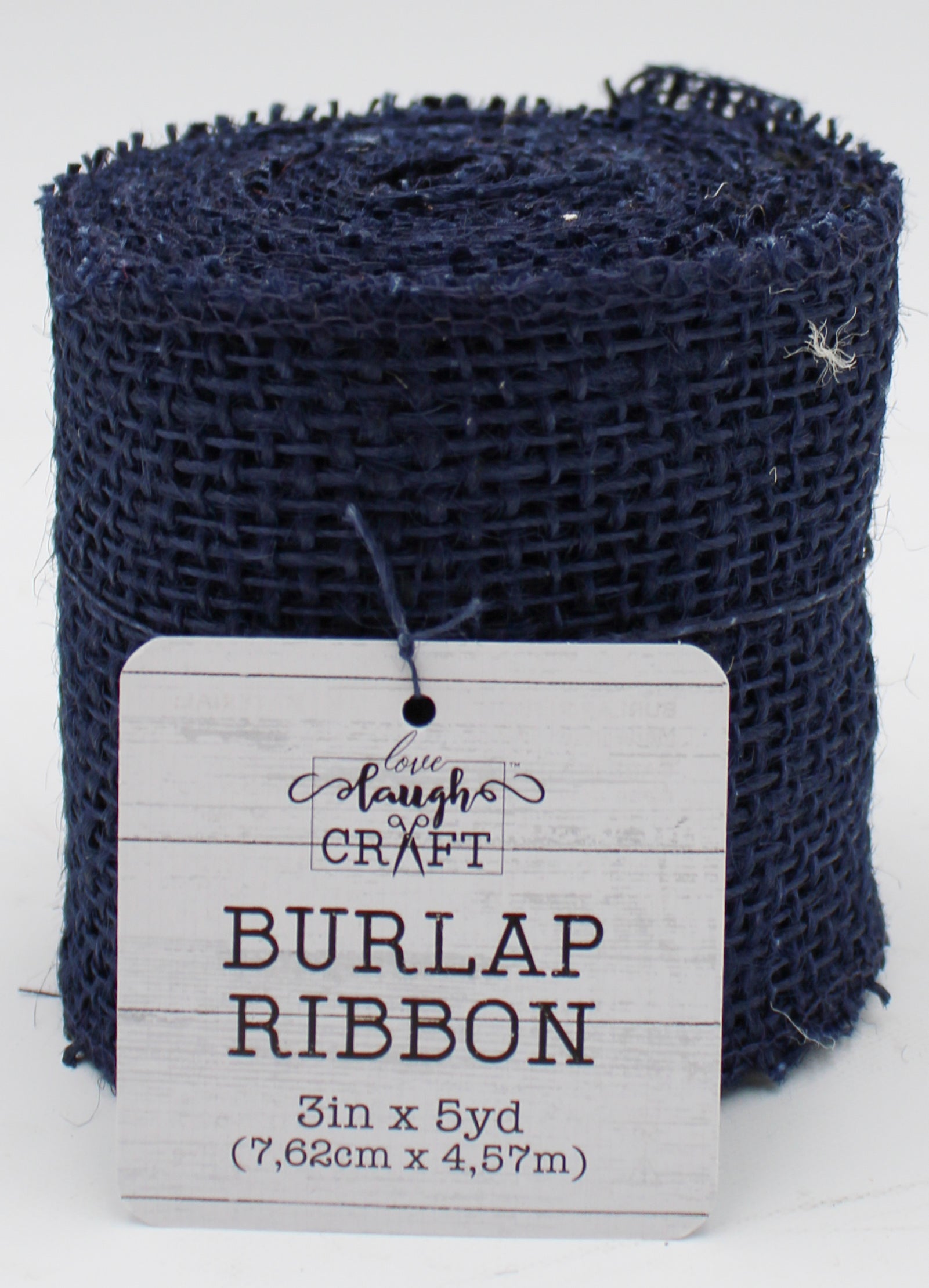 Burlap Ribbon Navy 3in x 5yd Wholesale Roll
