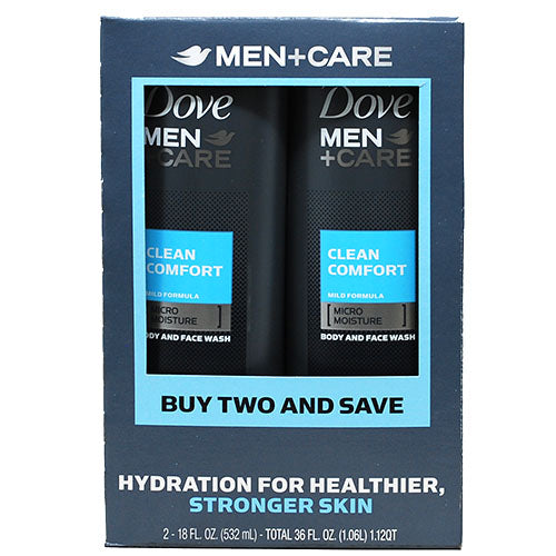 MEN+CARE BDY/FACEWSH 18oz/2PK-CLEAN