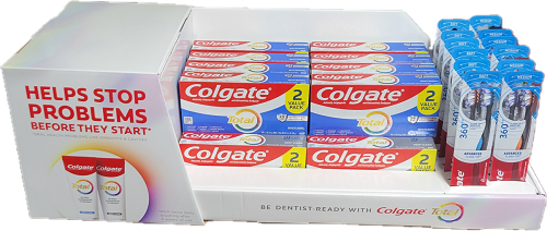 COLGATE MIXED 2ct TOOTHPASTE/TOOTHBRUSH DISPLAY NI
