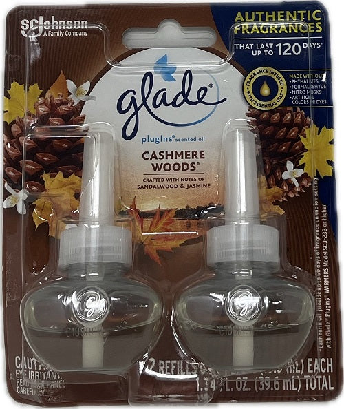 SP GLADE PLUGINS SCENTED OIL 2REFILLS 1.34oz CASHMERE WOODS