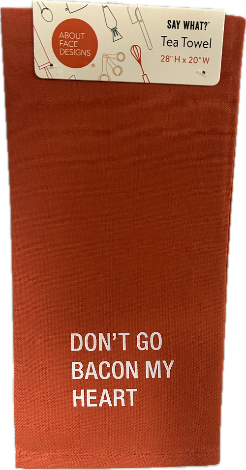 BACON MY HEART TEA TOWEL