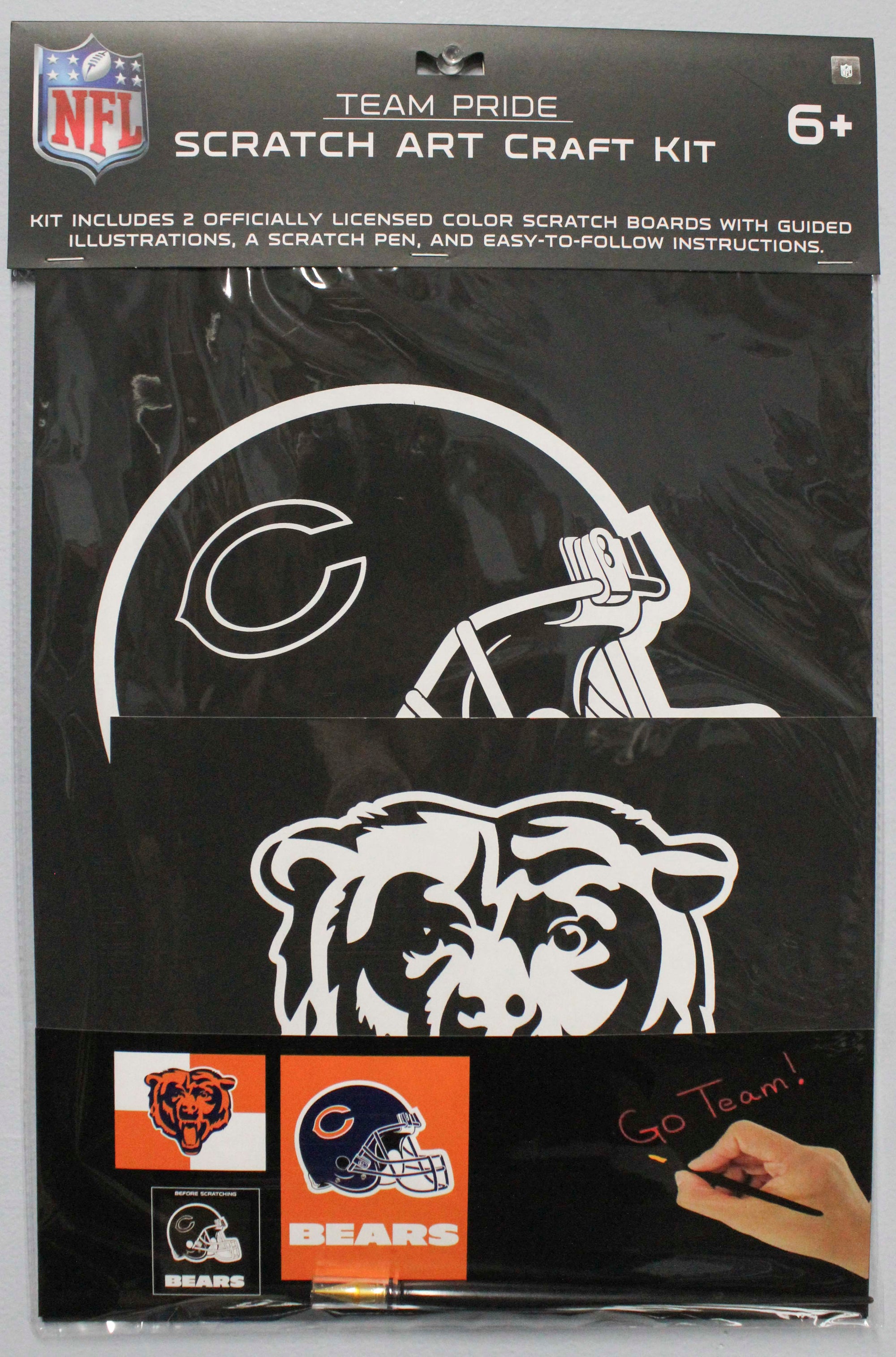 OFFICIALLY LICENSED CHICAGO BEARS SCRATCH ART CRAFT KIT