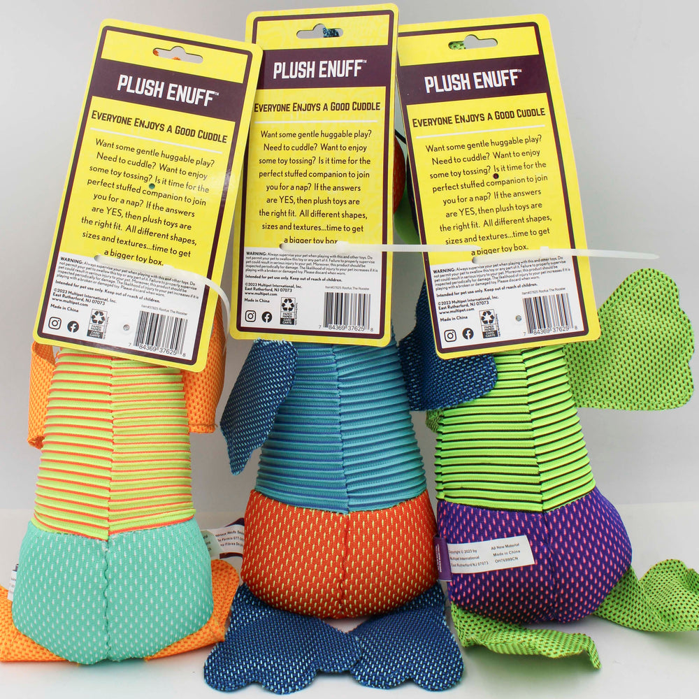 MULTIPET ROOFUS THE ROOSTER DOG TOY - 15"