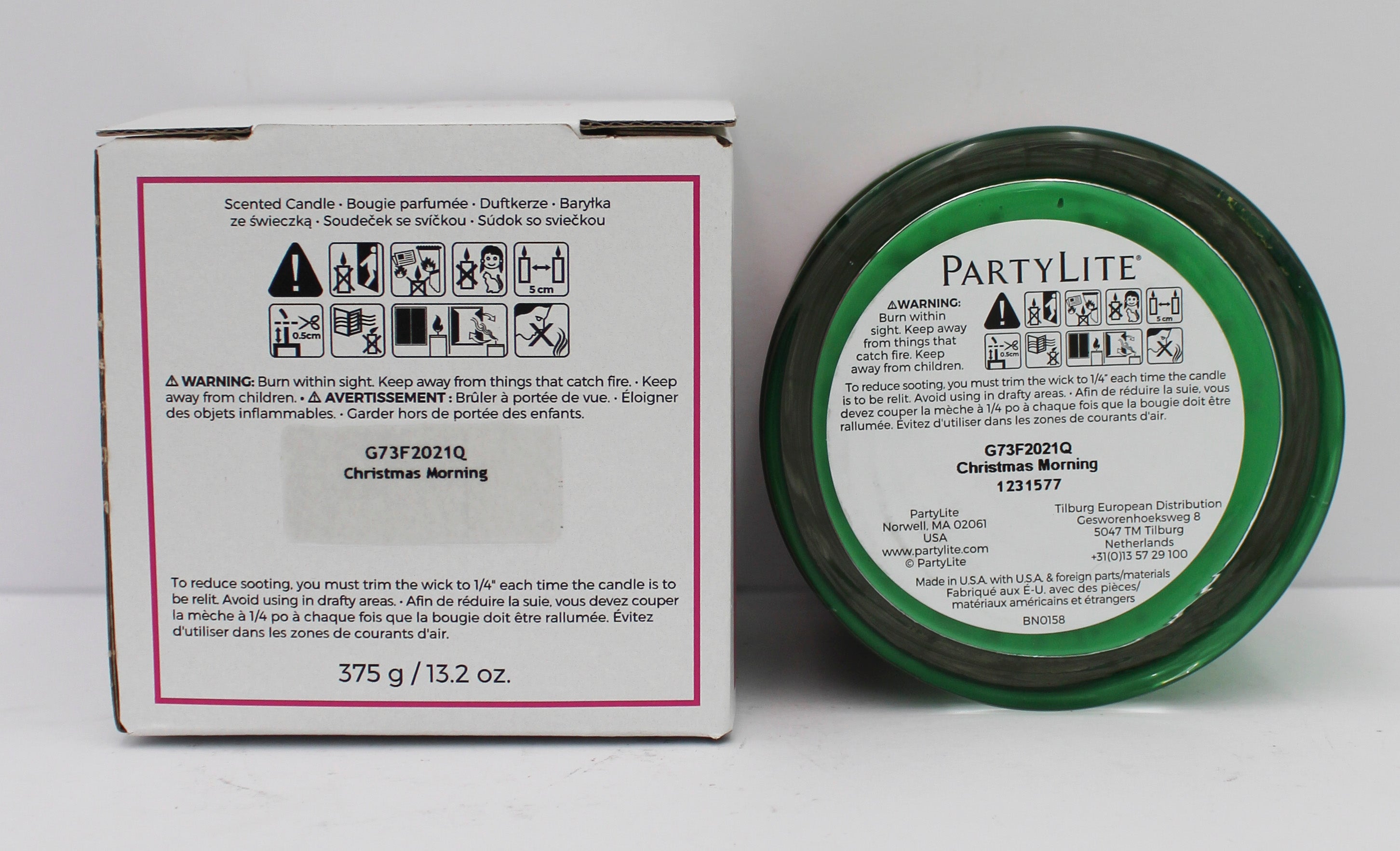 PARTYLITE CHRISTMAS MORNING 3-WICK JAR CANDLE 13.2oz