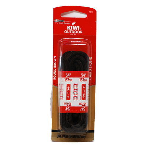 KIWI OUTDOOR SHOE LACE 1PR/54"-ROUND-BRWN