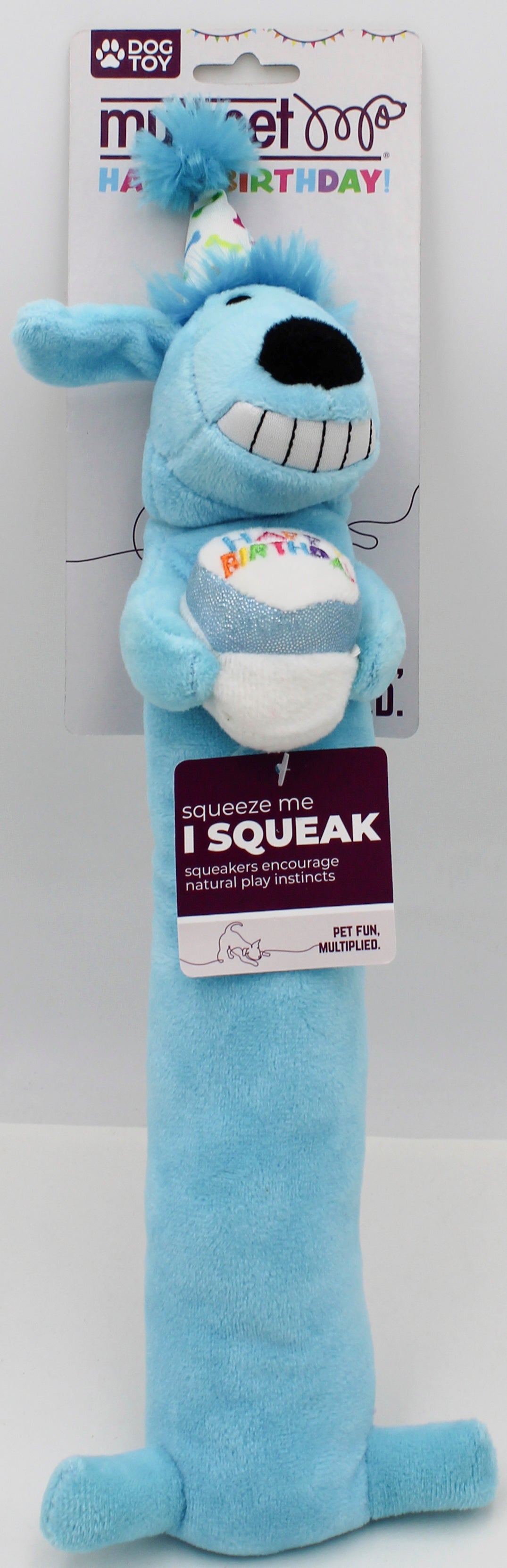 MULTIPET LOOFA BIRTHDAY BLUE DOG TOY - 12"