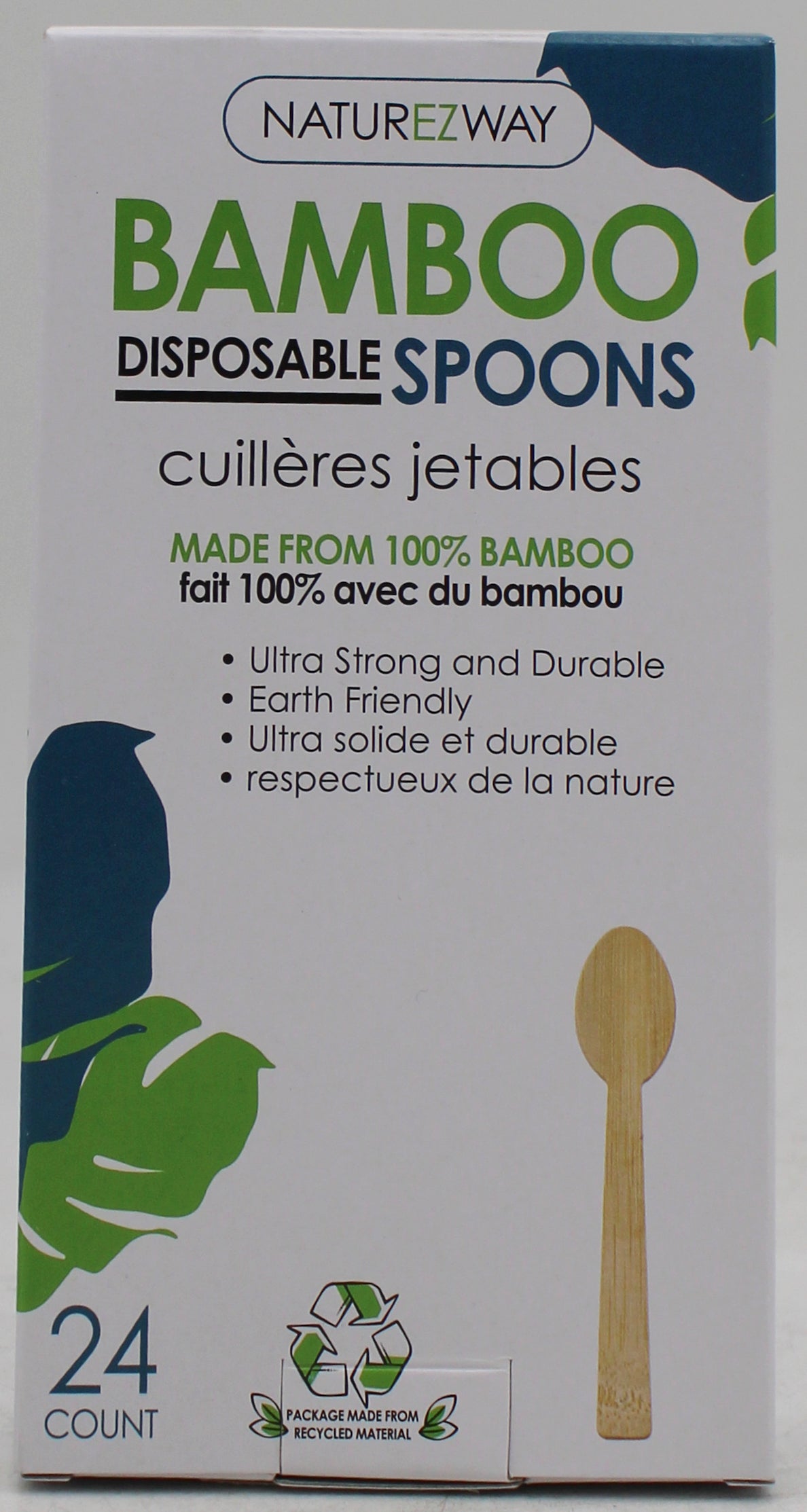 NATUREZWAY 24CT BAMBOO DISPOSABLE SPOONS