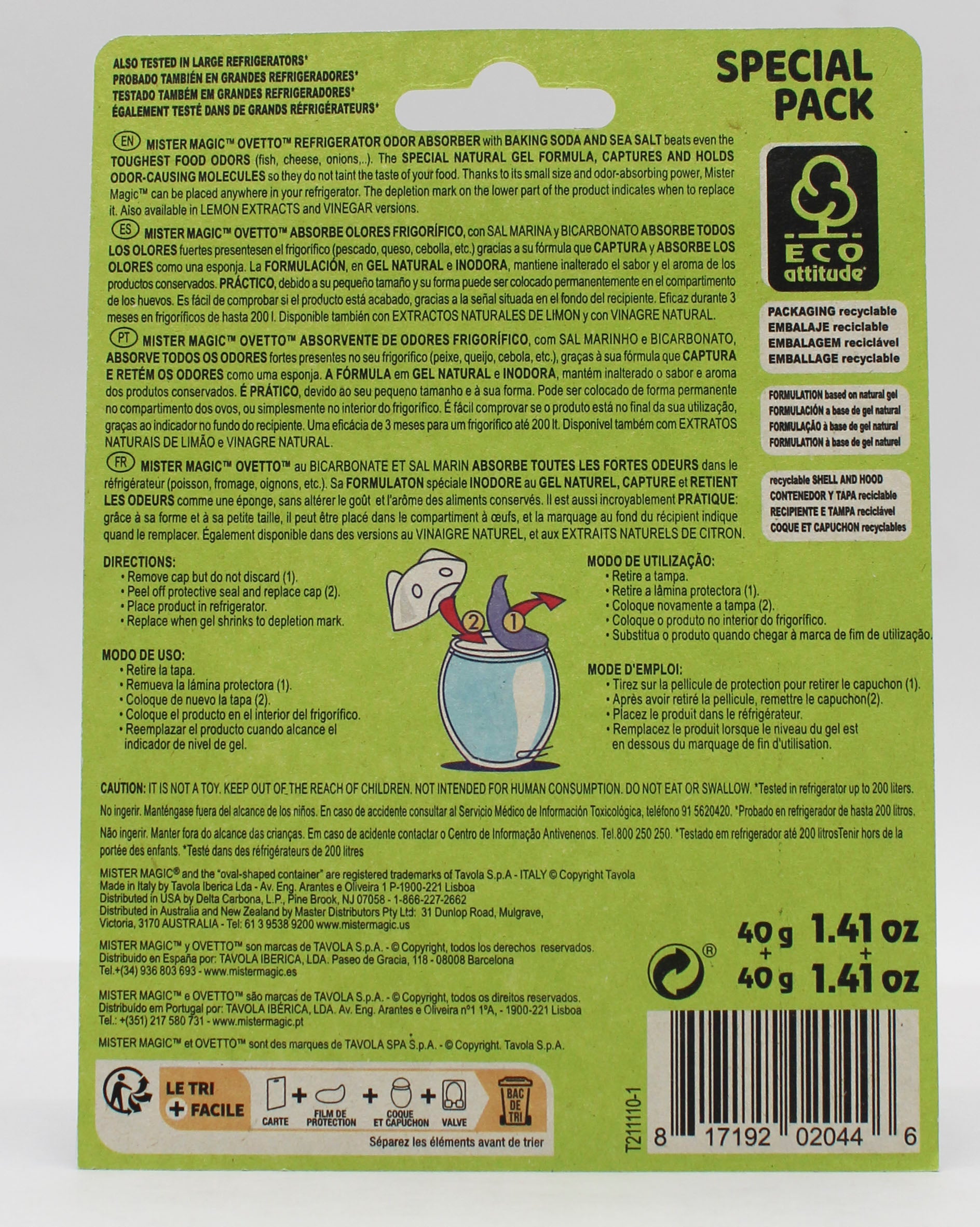 2CT FRIDGE ODOR ABSORBER - BAKING SODA