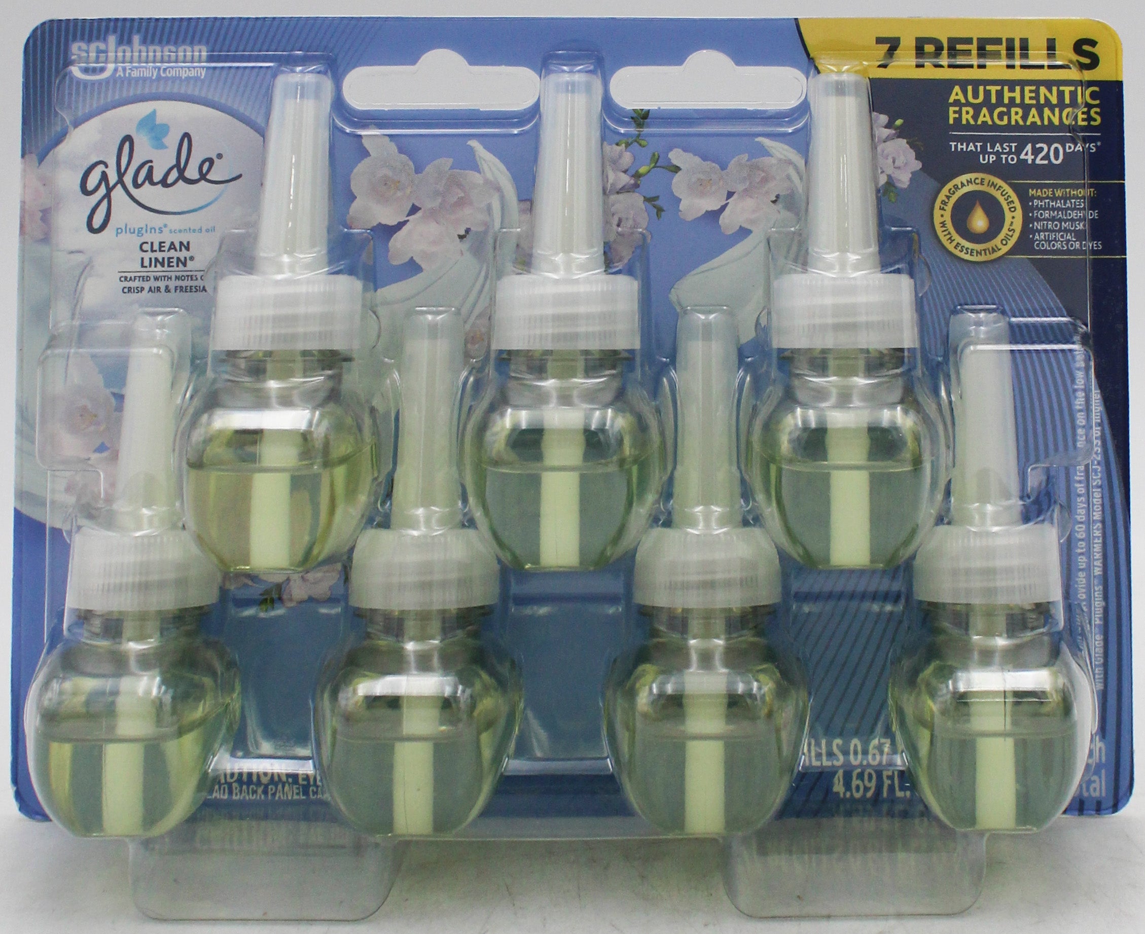 SP GLADE PLUGINS SCENTED OIL CLEAN LINEN 7ct 0.67oz