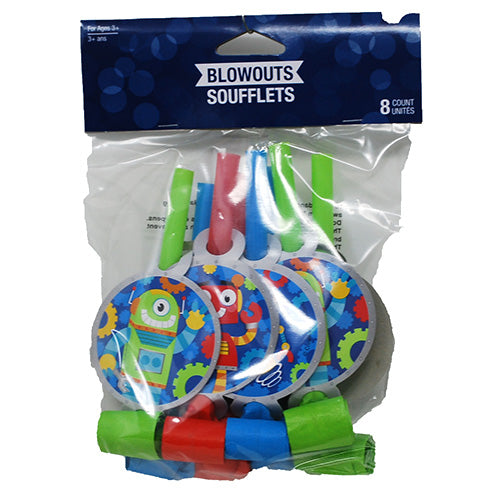 PARTY ROBOT BLOWOUTS 8CT
