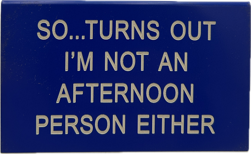 NOT AN AFTERNOON PERSON DESK SIGN