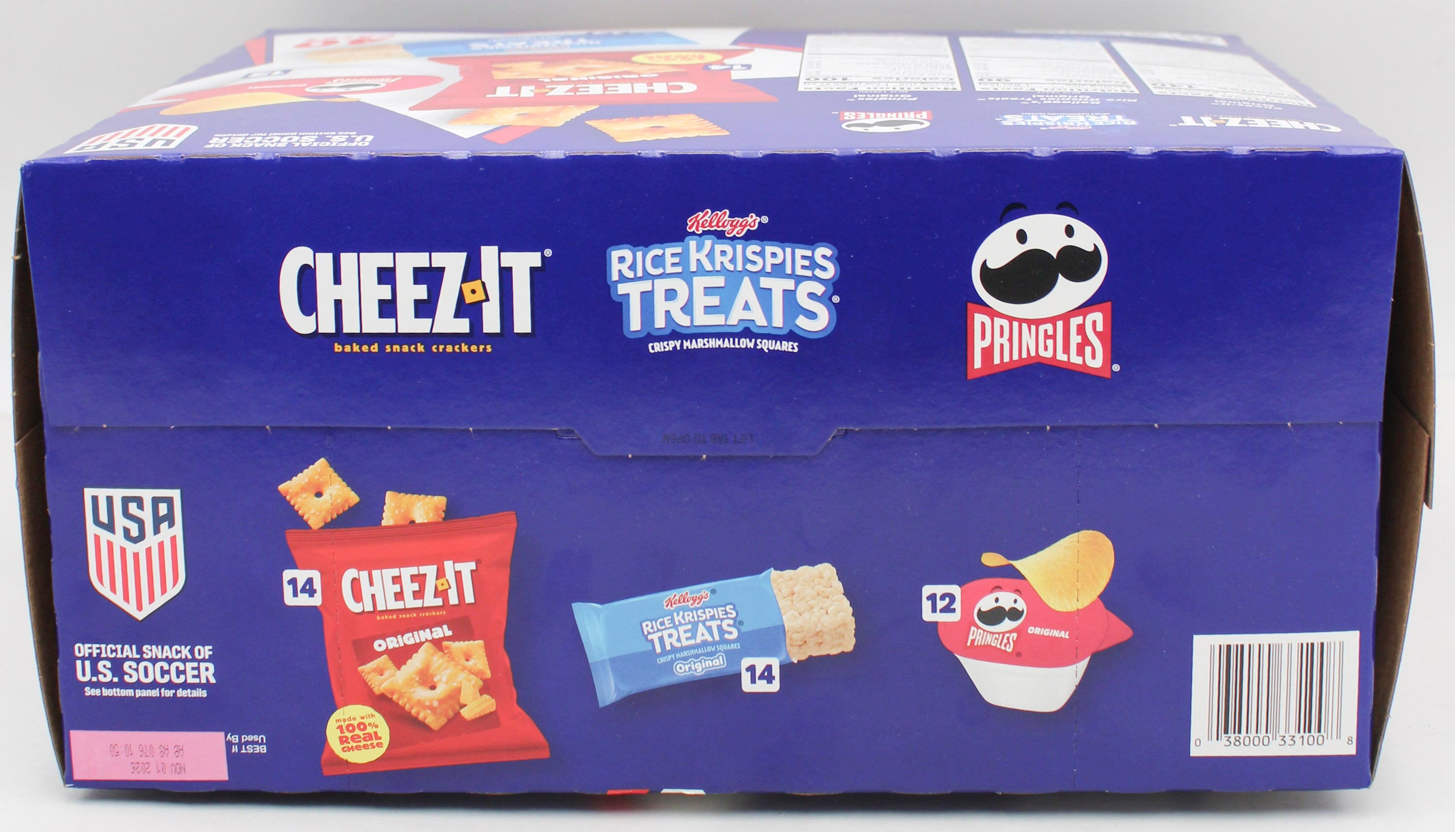 CHEEZ-ITS, PRINGLES, RICE KRISPIES VARIETY CLUB PACK 40CT 32.96 Oz BB 11/1/26 NI