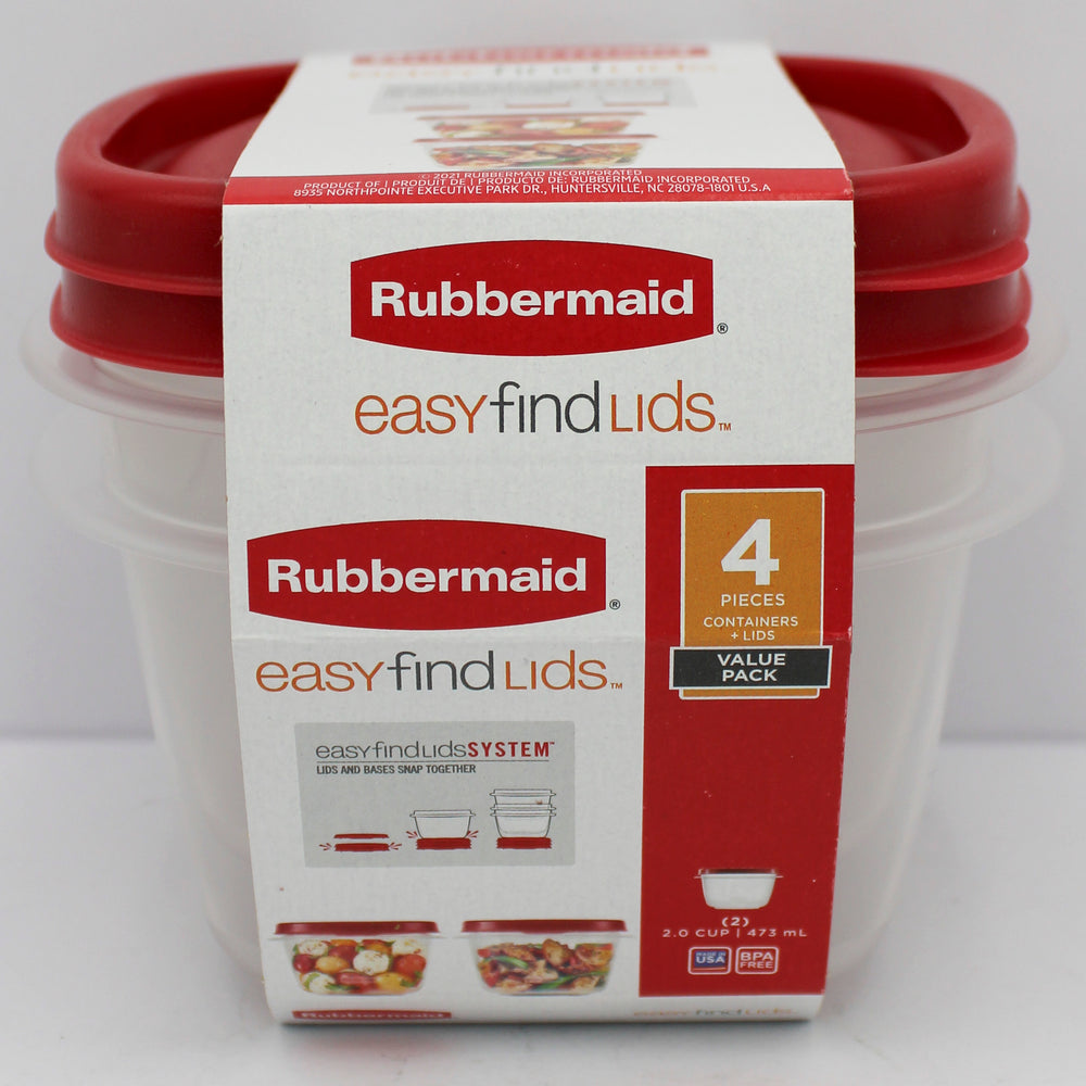 RUBBERMAID 2PK 2CUP STORAGE W/ LIDS NI